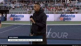 ▲基爾喬斯（Nick Kyrgios）宣布因膝傷退出單打賽事。（圖／翻攝自亞特蘭大公開賽官方推特）