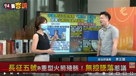 李正皓表示中國火箭發射後不理殘骸墜落很不負責任