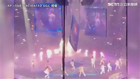 香港人氣男團MIRROR近日在紅館舉辦演唱會，發生重大意外，28日晚上舉辦的第四場演唱會，大螢幕突然鬆脫墜落，2名舞者遭砸中，緊急送醫治療。＠AP／TVB, VALIDATED UGC、AP 授權，請依圖片左上角備註來源