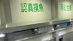 摸魚,工廠,標語,溪和水產觀光工廠(翻攝自 路上觀察學院)