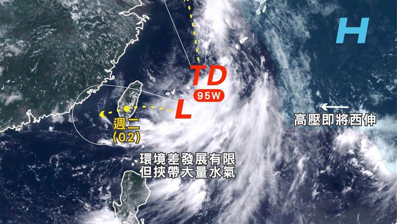 颱風「翠絲」北上　低壓帶將穿越台灣