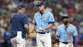 ▲光芒新王牌麥克克拉寧罕（Shane McClanahan）4.1局失5分。（圖／美聯社／達志影像）