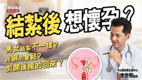 李世明醫師說明，目前男女結紮後想再懷孕，可透過縫合重建手術或是試管嬰兒療程，再創『生』機。