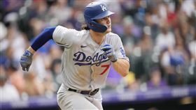 ▲道奇新秀奧特曼（James Outman）大聯盟生涯首打席開轟。（圖／美聯社／達志影像）