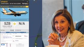 裴洛西座機目的地至今仍顯示未知。（圖／翻攝自Flightradar24網站、《speakerpelosi》IG）