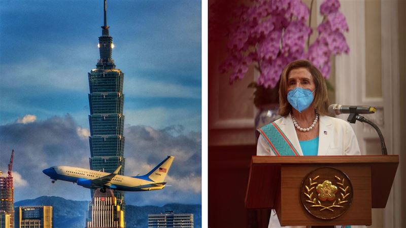 裴洛西專機飛越101　萬人朝聖美照