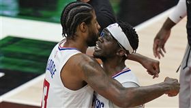 ▲傑克森（Reggie Jackson）和喬治（Paul George）。（圖／美聯社／達志影像）