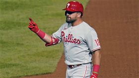 ▲舒瓦伯（Kyle Schwarber）目前暫居國聯全壘打王。（圖／美聯社／達志影像）