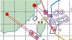 共軍導彈飛越台灣本島上空。（圖／翻攝自日本防衛省 推特）