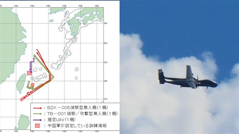 中國無人機繞台灣東部空域　路徑曝光