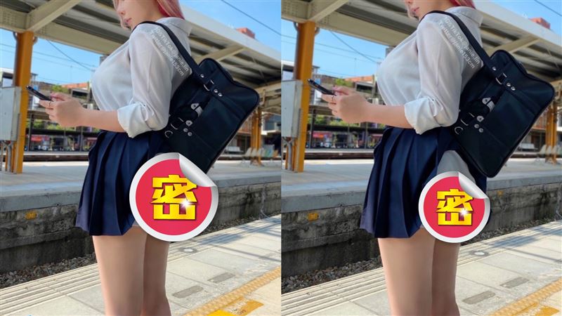 火車超兇正妹裙被夾住走光　本尊是她