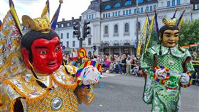 三太子吸引民眾目光台灣遊行隊伍有三太子助陣，非常引人注目，展現台灣的軟實力，也將最原汁原味的台灣文化呈現給在場民眾。（台灣隊提供）中央社記者辜泳秝傳真 110年8月9日