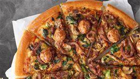 煙燻培根手撕豬比薩,鐵板雙牛比薩,必勝客提供