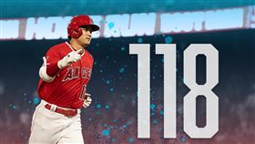 ▲大谷翔平轟出生涯第118號全壘打，超越鈴木一朗成為大聯盟史上日本球員第2多。（圖／翻攝自天使推特）