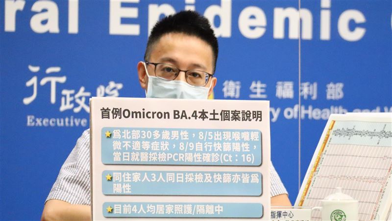 國內首例本土BA.4　3家人快篩陽