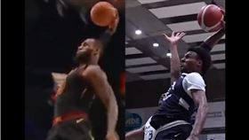 ▲布朗尼（Bronny James）在比賽中暴扣對手。（圖／翻攝自ESPN推特）