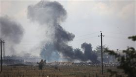 克里米亞基地爆炸。（圖／美聯社／達志影像）