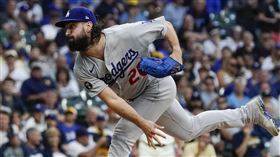 ▲岡索林（Tony Gonsolin）拿下本季第15勝，並列大聯盟勝投王。（圖／美聯社／達志影像）