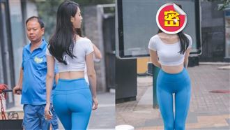 瑜珈褲妹露蜜桃臀！大叔眼神逐漸母湯