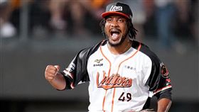 統一獅新洋投克維斯當場13K，追平高懸27年的隊史紀錄。（圖／統一獅提供）