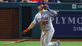 ▲阿羅索（Pete Alonso）120場比賽達成100分打點，大都會隊史最快。（圖／美聯社／達志影像）