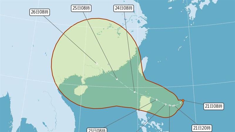 颱風襲週二變天！連7天降雨熱區揭曉