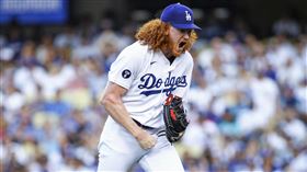 ▲梅伊（Dustin May）復出首戰，送出5局無失分好投。（圖／翻攝自道奇推特）