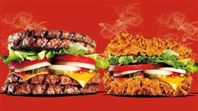 三款肉車滿載無麵包重磅堡。（圖／品牌提供）