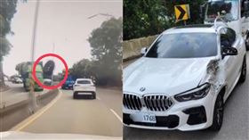 大貨車輪胎噴出砸BMW 　估價單出爐！網：若騎士就分屍了(圖/重機車友｜各區路況、天氣回報中心臉書)