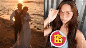 蕾菈與湯宇近日南下墾丁取景拍攝新一組婚紗。（組合圖／翻攝自la.112814 IG）