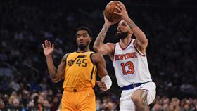 ▲傅尼耶（Evan Fournier）和米契爾（Donovan Mitchell）。（圖／美聯社／達志影像）