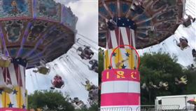 7歲女童遊樂園玩飛天鞦韆！「一條腿」突飛走　遊客全嚇傻▲（圖／翻攝自TikTok）