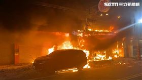 彰化溪湖一家炸雞店疑似氣爆火警。（圖／翻攝畫面）