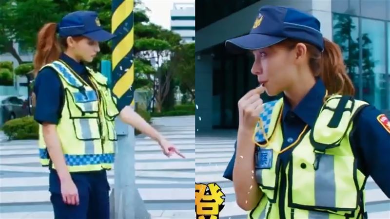 甜美交警影片流出　本尊上演濕背秀