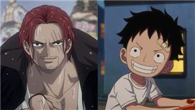 《航海王劇場版：紅髮歌姬》紅髮傑克、魯夫。（圖／台北双喜電影提供）
