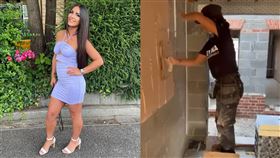 辣妹水泥師傅。（圖／Melissa Borsellino 臉書、TikTok）