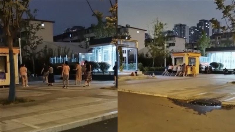 大媽想跳廣場舞　竟合力推走篩檢站
