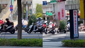 網友分享，在路上遇到「走路草」機車騎士。（圖／翻攝自爆廢公社）