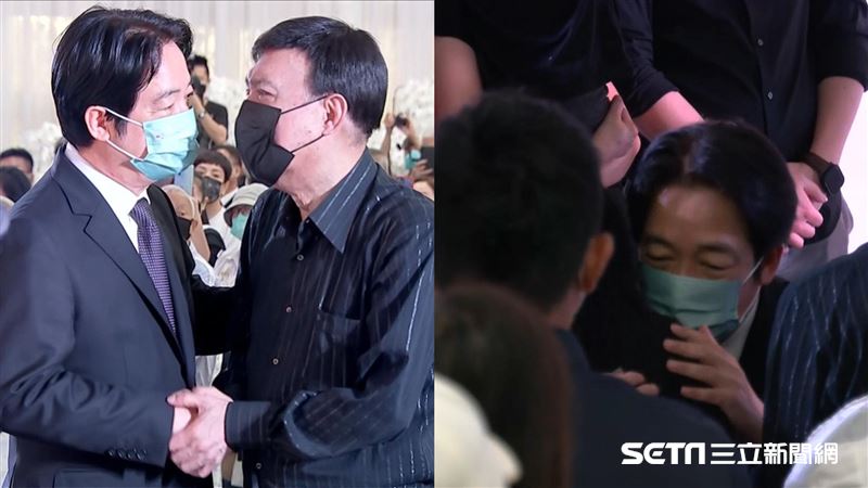 余天靈堂崩潰！賴清德蹲下身抱李亞萍
