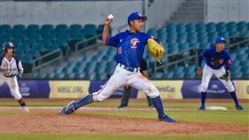 中華隊中繼投手黃天賜5.1局失1分好投奪下勝投。（圖／翻攝自WBSC官網）