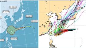 第11號中颱「軒嵐諾」預估路徑。
