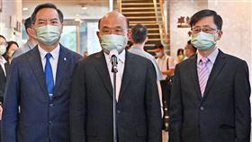 行政院長蘇貞昌今（30）日上午出席聯合國反貪腐公約第二次國家報告國際審查會議開幕日。（圖／行政院提供)