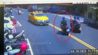 騎士逆向超車擊落重機兄妹　畫面曝光