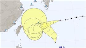 南韓氣象廳曝軒嵐諾颱風最新路徑圖。（圖／翻攝自南韓氣象廳）