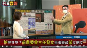 溫朗東表示發文力挺張善政的前農委會主任林貞，兩人關係不一般。