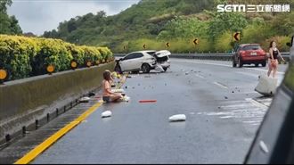 新／國1事故　1女滿頭血呆坐路面
