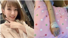 羅巧倫po出打點滴的相片。（圖／翻攝自臉書）