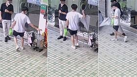 監視器,颱風,桃園,銘傳大學,爆料公社,偷傘,竊盜（圖／翻攝自爆料公社）