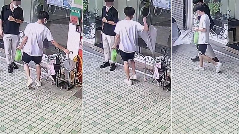 男大生颱風天偷傘！店家：不屑賺你錢