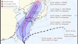 軒嵐諾掰了台灣向北　恐成侵韓最強颱